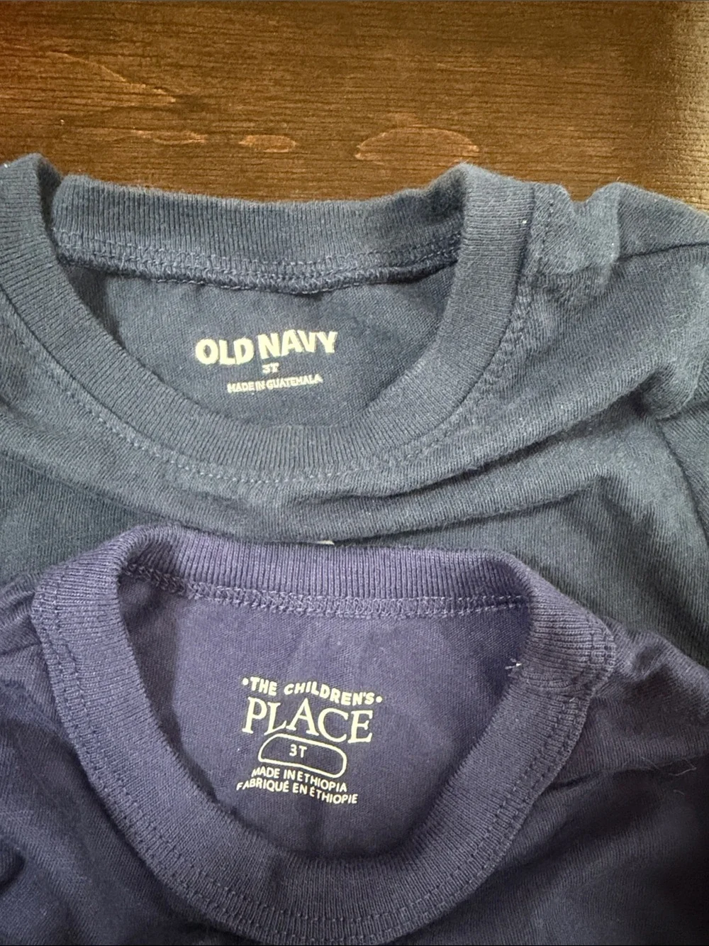 Old Navy Navy Blue 'Dad's Little Dude' & Dark Blue 'Birthday Boy' Kids Tees
